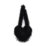 HULIANFU 2025 autumn and winter plush bag popular new Mori sweet girl personality love single shoulder crossbody armpit bag tide
