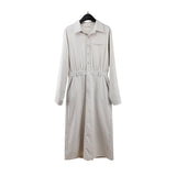 2025 THE MIND Tencel Cotton Long Sleeve Shirt Dress 2025 Thirteen Lines Spring New Korean Long Dress T060