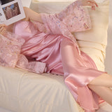 New  pink three-dimensional rose acetic acid suspender dress New celebrity temperament hip-wrapped dress M3059