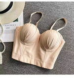 women's clothing new pleated corset underwear small suspenders solid color thin fashion tube top small vest women