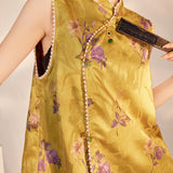 summer new national style light luxury printed vest temperament loose and thin high-end fashion top M6057