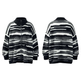 6011 n popular autumn and winter retro sweater men's camouflage striped men's and women's premium knitted sweater zipper jacket