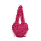 HULIANFU 2025 autumn and winter plush bag popular new Mori sweet girl personality love single shoulder crossbody armpit bag tide