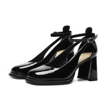 2025 700A Internet celebrity design sense niche square head high heels 2025 summer new thick heel Mary Jane bag head sandals