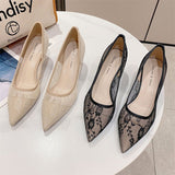 2025 238-6 Sexy temperament pointed toe stiletto single shoes women's fashion mesh banquet women's shoes  lace high heels
