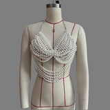 2025 F4909Y Hot Selling Pearl Chain Breast Chain цепочки для тела Body Chain
