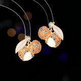 2025 style exaggerated atmosphere heavy industry earrings wholesale copper inlaid zircon earrings light luxury high-end fruit lychee earrings