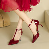 2025 811-8 One-word with hollow bag head high heels women's summer 2025 new sexy pointed thin heel high heel sandals