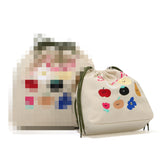 HULIANFU 2025 Spring New Picnic Friends Club Bucket Bag Women's Japanese Outdoor Leisure Embroidery Fruit Shoulder Crossbody Bag