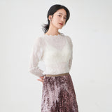 2025 2025 Spring New Women's T-Shirt Long Sleeve Slim Skinny Solid Color Temperament Versatile Pullover Bottom Folded Top