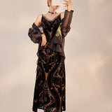 new Chinese magpie embroidery design sense mulberry silk jacket high-end suspender skirt two-piece set M6089
