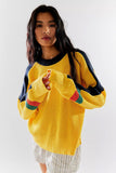 2025wholesale popular winter knitted sweater women, splicing Y2K street style round neck loose knitted sweater women