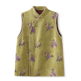 summer new national style light luxury printed vest temperament loose and thin high-end fashion top M6057