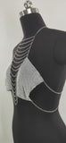 2025 MW2937  waist chain rhinestone inlaid diamond cloth fringed chain connected neck top body chain