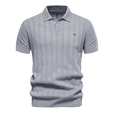 HULIANFU 2025 popular spring and summer new New Popularan size men's woolen polo sweater knitted sweater short-sleeved lapel men's T-shirt top