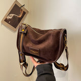 HULIANFU 2025 Autumn and winter fashion matte bag women's new popular autumn and winter retro texture dumpling bag niche casual shoulder bag