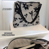 HULIANFU 2025 New niche jacquard canvas bag women's new Chinese style literary smudge coconut shoulder bag ethnic style tote bag