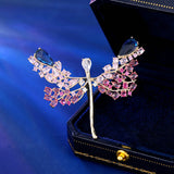 2025 Slim dragonfly brooch new high-end copper inlaid zircon clothing fixed clothes suit dress accessories corsage