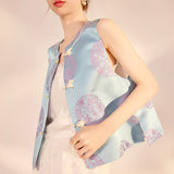 New Chinese retro heavy design rabbit buckle vest  spring national style mulberry silk vest women N3006