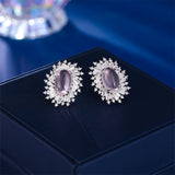 2025 Summer simple temperament niche high-end earrings fashionable small fresh geometric fireworks earrings zircon jewelry wholesale