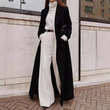 HULIANFU 2025 autumn and winter 2025 New women's clothing  casual long solid color warm woolen coat coat