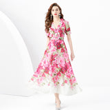 Flower series popular early spring new high-end suit collar breasted slim-fitting long temperament dress dress women