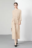 Hot Trade Sanzhai Design Sense Two-piece Suit Women's 2025 Spring and Summer New Age Reduction Loose Folds Mom Suit