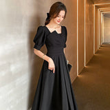 2025 Niche black evening dress, daily  light luxury temperament, celebrity small dress, women can usually wear spring