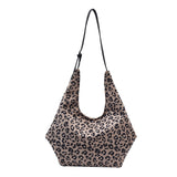 HULIANFU 2025 Bag women's autumn and winter new leopard print pattern single shoulder portable oblique span nylon women's bag large capacity shopping bag bucket bag