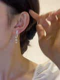 Temperament Premium Pearl Earrings Light Luxury Full Diamond Stud Earrings popular New Trendy Versatile 925 Silver Needle Earrings Women