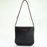 HULIANFU 2025 Women's bag new New style solid color PU woven pattern embossed casual shoulder bag fashionable  women's messenger bag