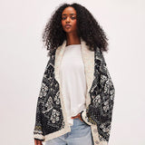 2025Popular and  popular winter sweater women, casual commuting single-breasted V-neck cardigan long-sleeved square knitted cardigan top