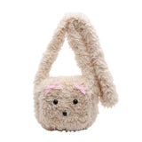 HULIANFU 2025 Autumn and winter new plush bag Japanese sweet wind cute plush bag puppy bow Popular style shoulder messenger bag
