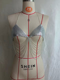 2025 SM2406  vest sequined mesh tube top metal thin chain fringed chain neck top vest body chain