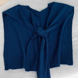 2025 Good-looking blue spring and autumn new ins style versatile Popular style knitted blue shawl air conditioner neck vest woman