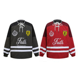 K12 n retro popular autumn and winter street men's color matching jersey jacket slippery men's and women's outer pullover trench coat