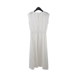 2025 THE MIND Tencel linen V-neck dress 2025 summer new waist and thin A-shaped long dress T5025X