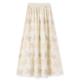 summer new national style new Chinese suit temperament butterfly embroidery stand-up collar short-sleeved top skirt N4033