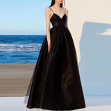 2025 Evening dress women  new temperament socialite catwalk black annual meeting host dress birthday party dress