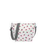 HULIANFU 2025 popular summer new corduroy cloth casual bucket bag fashion fruit strawberry cherry print tide shoulder messenger bag