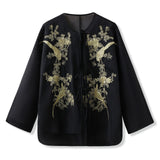 new Chinese magpie embroidery design sense mulberry silk jacket high-end suspender skirt two-piece set M6089