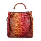 2025 Bag women's New new tote bag fashionable texture colorful crocodile pattern women's bucket bag  retro women's bag