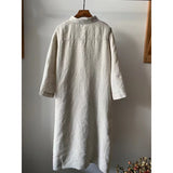 summer new literary and retro college style natural yarn-dyed linen large size medium and long lapel shirt skirt