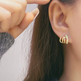 New popular trendy natal year spirit snake stud earrings female niche unique temperament zircon snake earrings silver needle ear jewelry
