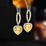 2025 Niche design fresh girl heart earrings super flash zircon inlaid ear buckle simple versatile temperament love shaped earrings