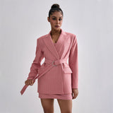2025 temperament fish bone suit women's clothing high sense spring and autumn new elegant style suit skirt three-piece set Popular trade