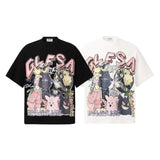 T996 n Street Summer Subculture Neutral High Sense Cartoon Printing Design Men's Loose Short Sleeve T-Shirt