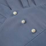 2025 fashion design sense V-neck dress  autumn simple slim A-shaped dress women's  chiffon medium and long dress