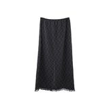 2025 THE MIND floral lace splicing skirt 2025 summer new product medium and long versatile A-shaped skirt T5026X
