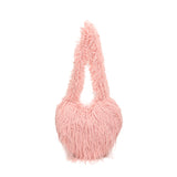 HULIANFU 2025 autumn and winter plush bag popular new Mori sweet girl personality love single shoulder crossbody armpit bag tide